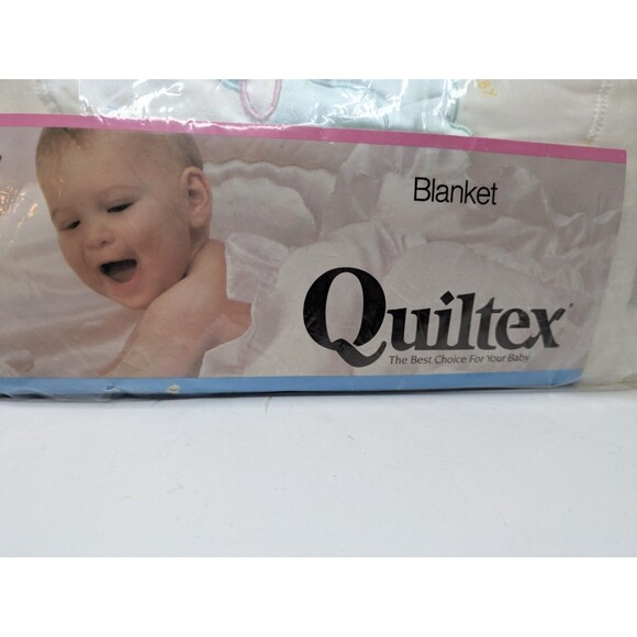 Quiltex Bear Balloon Baby Blanket Soft Acrylic Satin Trim NWT Vintage NEW - Picture 3 of 9